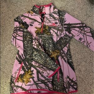 Pink Camo Missy Oak quarter zip. Used- like new